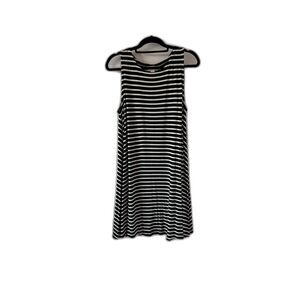🖤 Ann Taylor LOFT Black & White Striped T-Shirt Dress